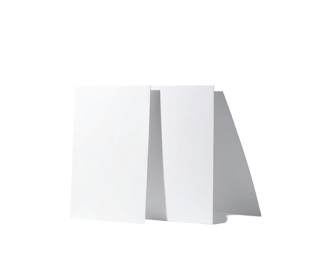 Folded white paper forms an abstract shape, angled