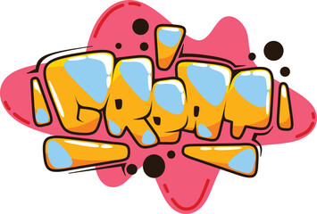great word graffiti text sticker illustration	