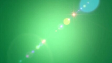 Vibrant green background with bright lens flare and bokeh highlights, creating a cheerful and energetic abstract effect. - Powered by Adobe
