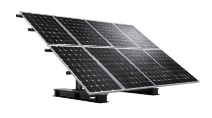 Solar panel 3D render, isolated PNG