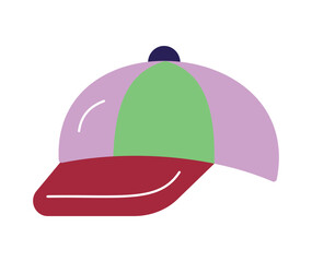 Modern Colorful Baseball Cap Vector Icon