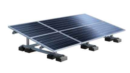 Solar panel 3D render, isolated PNG