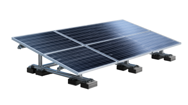 Solar panel 3D render, isolated PNG - Powered by Adobe
