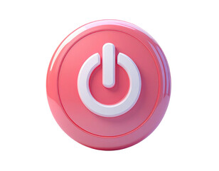 3D rendered, glossy, pink power button (1)