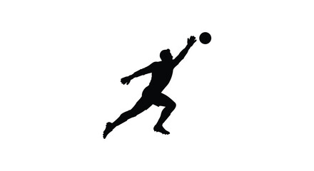 a silhouette figure leaping to catch a ball in midair