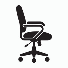 Rolling office chair solid icon modern workspace