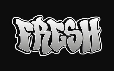 Fresh Graffiti Art on Black Background
