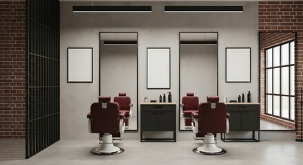 Modern Barber Shop Interior Design.