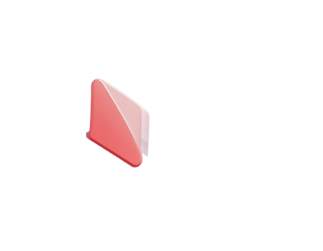 Isometric view of a rectangular, reddish-pink object, with subtle shading and a slightly angled perspective