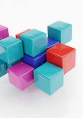 Obraz premium Chromatic Cubes: A Play of Light