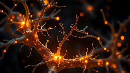 Microscopic glowing neuron receptors shaped like celestial gates clearing amyloid plaques.