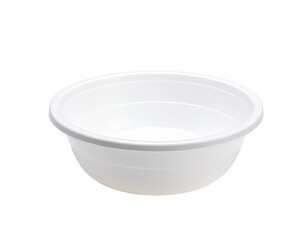 White disposable bowl, round, shallow, plastic
