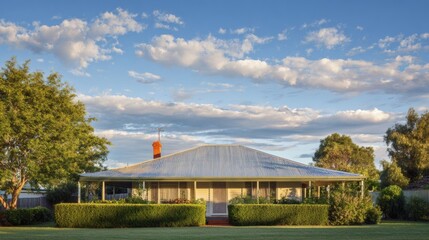 Australian Family Home with Garden and Copy Space