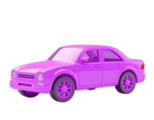 3D model of a vibrant, purple car