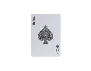 Close-up of a playing card, Ace of Spades, monochrome