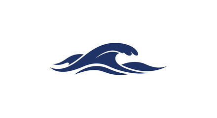 a simple blue wave logo design on white background