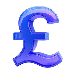 3D stylized, glossy, vibrant purple-blue pound sign