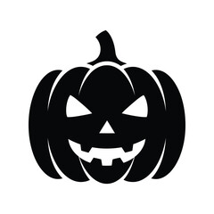 Spooky halloween jackolantern silhouette scary face autumn celebration graphic vector