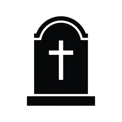 Christian tombstone monument with cross religious symbol of remembrance and faith vector