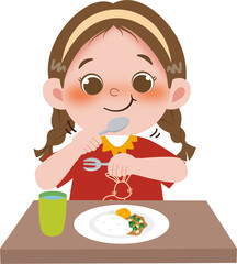 little girl eating
