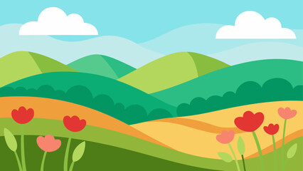 Obraz premium wildflower meadow hills