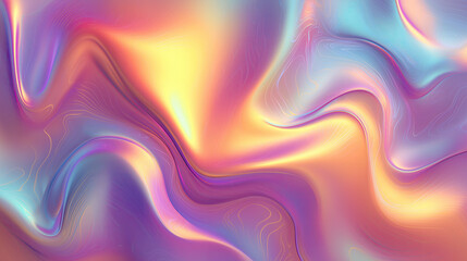 Obraz premium Holographic gradient fluid textures, dreamy futuristic background.