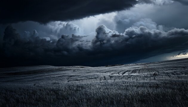 dramatic stormy night with dark clouds and rolling skies
