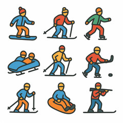Obraz premium Winter Sports Icon Set Vector