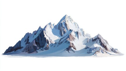 Fototapeta premium A stylized mountain range depicted with sharp peaks and a snowy landscape, showcasing natural beauty and rugged terrain.