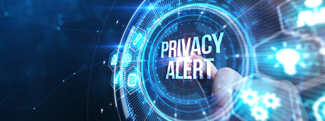 Technology, Internet, business and network concept. Privacy alert.