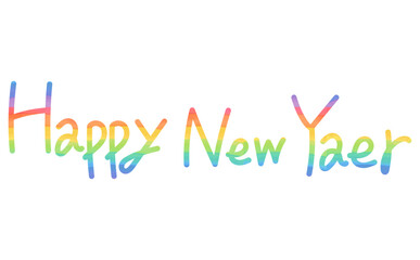 手書きのハッピーニューイヤーの文字デザインロゴ