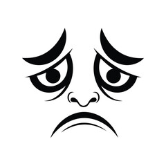 Sad face emotion vector art expressing disappointment or unhappiness vector