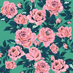 Gardinen Vintage Blumen seamless background with roses  © Harsh designer