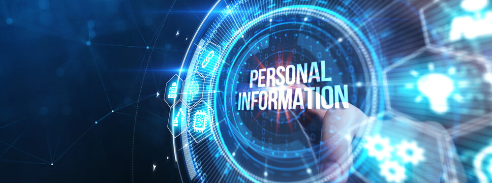 Safety concept: Personal Information on digital background.