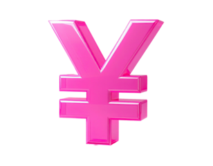 Magenta 3D yen symbol (1)