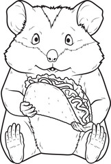 Hamster Taco Animal Vector Graphic Art Illustration