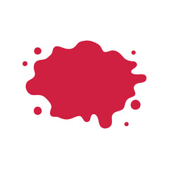 Vibrant red ink splatter blob dynamic paint drop abstract liquid splash element vector