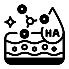 This Hyaluronic icon is suitable for use in Skincare, Dermatology, and related fields.