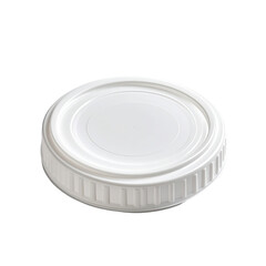 White plastic lid with ribbed edges