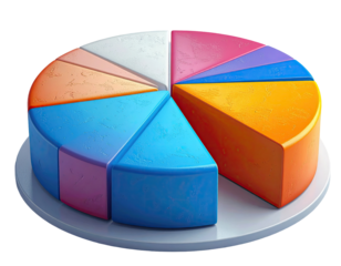 Colorful pie chart on a white plate