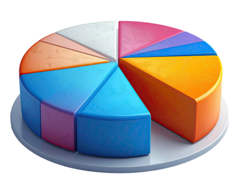 Colorful pie chart on a white plate