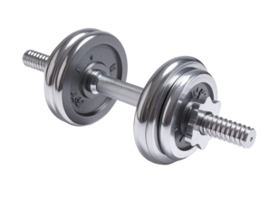 Metal dumbbell isolated on black