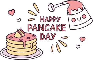 Pancake Breakfast Scene on Table Setting. Morning Pancake Breakfast with Coffee and Fruits. Delicious Pancake Stack with Maple Syrup Scene. Pancake Breakfast with Fresh Berries and Juice