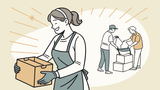 Happy customer receiving a package delivery online shopping small business order fulfillment.