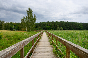 Educational trail in Piecki. Masurian Lake District. Poland