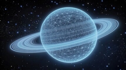 Digital Rendering of Saturn with Rings