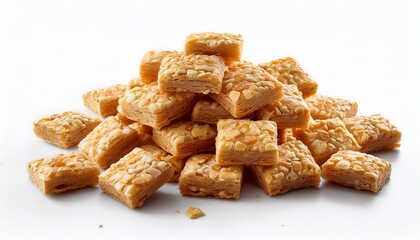 delicious cereal squares breakfast food isolated against white space
