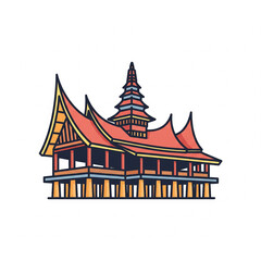 Fototapeta premium Flat icon illustration of Rumah Baileo Maluku traditional.