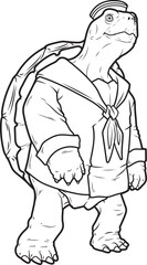 Turtle Sailor Sailor cap Animal Vector Graphic Art Ilustration