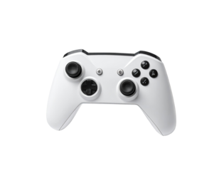 White video game controller with black accents (1)